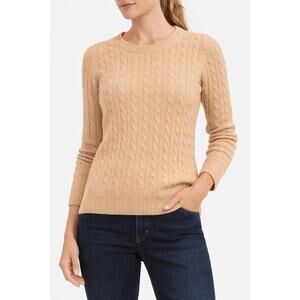 Gap Cable Knit Sweater Women Medium Angora Blend Tan EUC